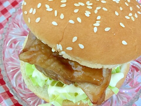 照り焼きチキンのハンバーガー♡